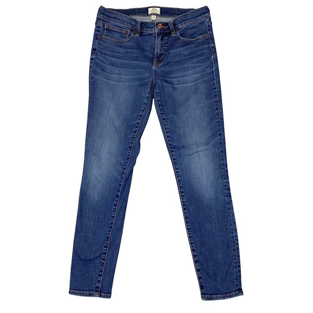 J.Crew 8" Toothpick Skinny Mid Rise Jeans Women 28 Medium Wash Blue